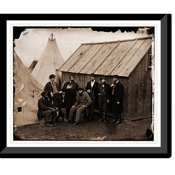 Historic Framed Print, Aquia Creek Landing Virginia. Group of Commissary clerks, 17-7/8" x 21-7/8"