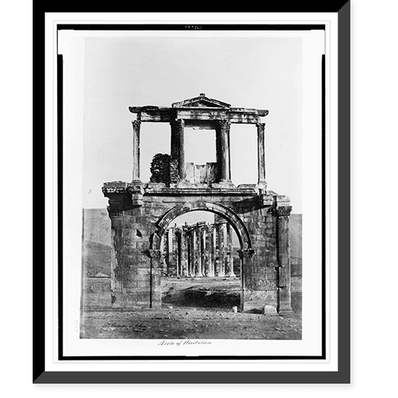 Historic Framed Print, Arch of Hadrian.D. Constantin á Athénes., 17-7/8" x 21-7/8"