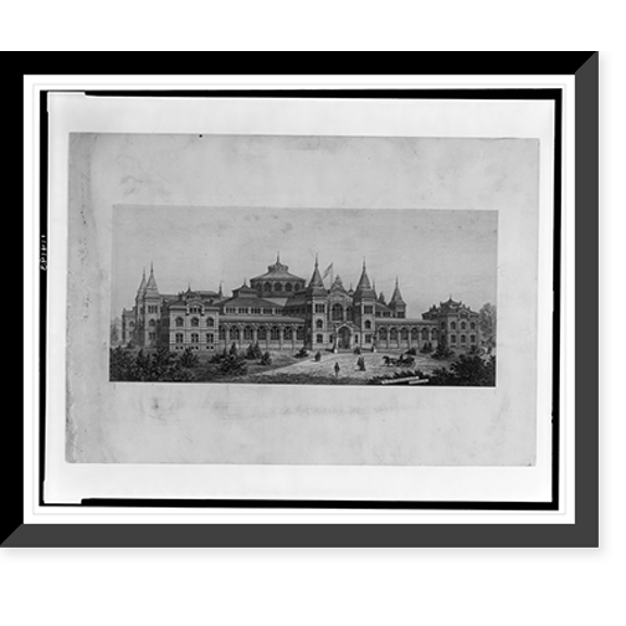 Historic Framed Print, Architectural drawing for a museum (National Museum"), Washington, D.C. Perspective rendering", 17-7/8" x 21-7/8"