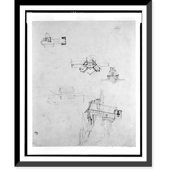Historic Framed Print, Architectural drawing for a resort (Lake Tahoe Summer Colony"), Emerald Bay, Lake Tahoe, California", 17-7/8" x 21-7/8"