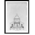thumbnail image 1 of Historic Framed Print, Architectural drawing for gothic-style church. Transverse section, 17-7/8" x 21-7/8", 1 of 9