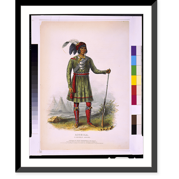 Historic Framed Print, Asseola, a Seminole leader.drawn, printed, & coloured at J.T. Brown's lithographic establishment. - 2, 17-7/8" x 21-7/8"