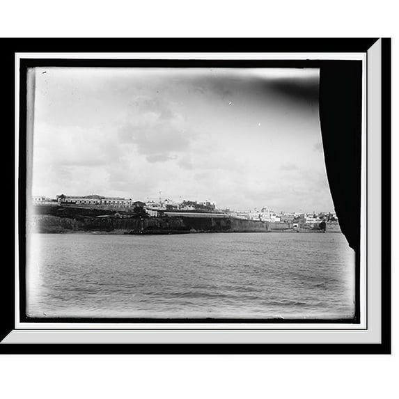 Historic Framed Print, Asylum for the insane and Casa Blanca, San Juan, Puerto Rico, 17-7/8" x 21-7/8"