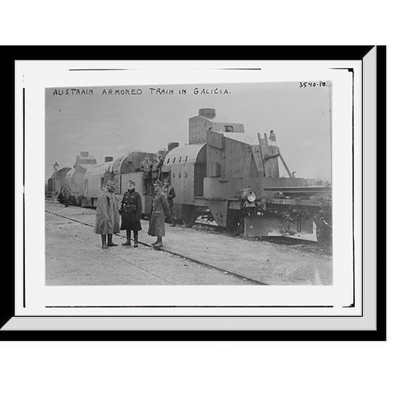 Historic Framed Print, Aust. armored tr. in Galicia, 17-7/8" x 21-7/8"