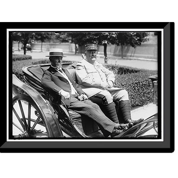 Historic Framed Print, BARTHOLST, GENERAL, FRENCH ARMY. RIGHT, IN CARRIAGE WITH AMB. JUSSERAND, 17-7/8" x 21-7/8"
