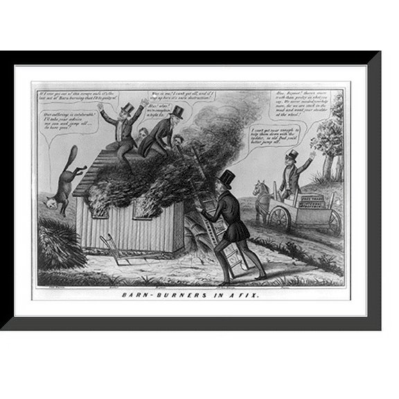Historic Framed Print, Barn-burners in a fix, 17-7/8" x 21-7/8"