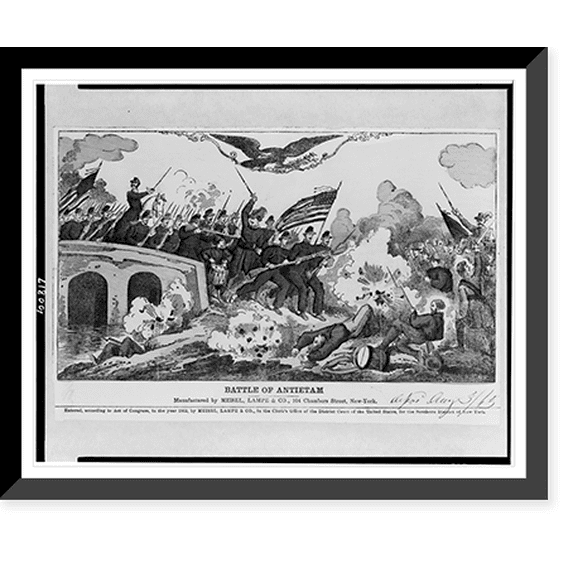 Historic Framed Print, Battle of Antietam.C.G. ; H.B., 17-7/8" x 21-7/8"