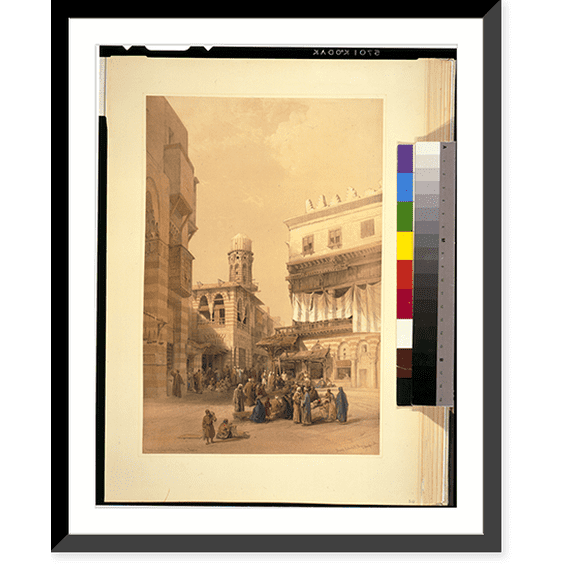 Historic Framed Print, Bazaar of the coppersmiths. Cairo.David Roberts, R.A., 17-7/8" x 21-7/8"