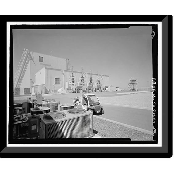 Historic Framed Print, Beale Air Force Base, Perimeter Acquisition Vehicle Entry Phased-Array Warning System, Power Plant, End of Spencer Paul Road, north of Warren Shingle, Marysv, 17-7/8" x 21-7/8"