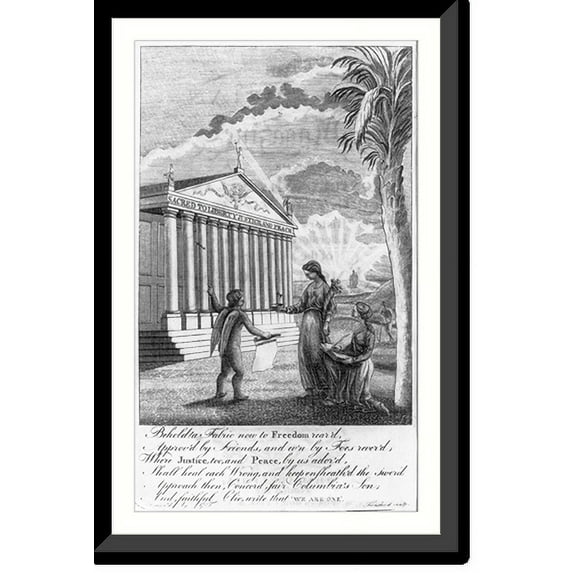 Historic Framed Print, Behold! a fabric now to freedom rear'd.Trenchard sculp., 17-7/8" x 21-7/8"