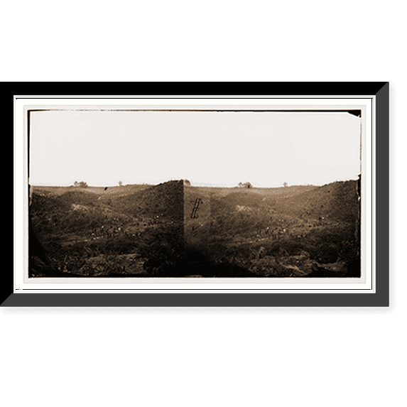 Historic Framed Print, Belle Plain Virginia. Encampment of 7000 Confederates in the Punch bowl - 2, 17-7/8" x 21-7/8"