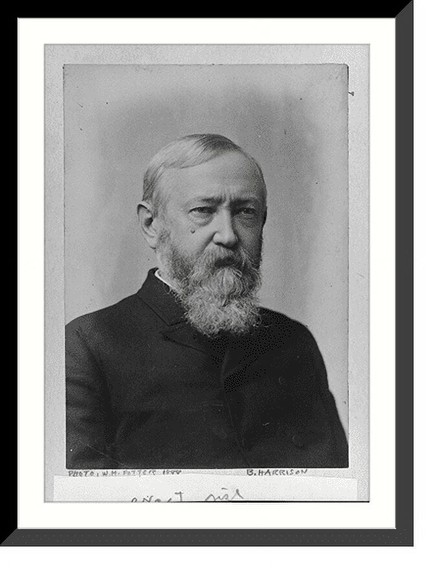 Historic Framed Print, [Benjamin Harrison, head-and-shoulders portrait, facing right], 17-7/8" x ...