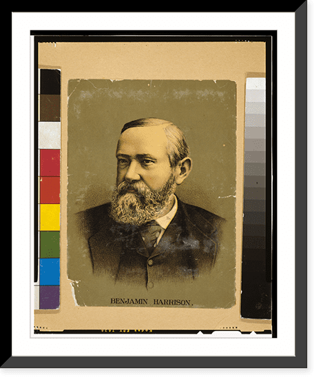 Historic Framed Print, [Benjamin Harrison, head-and-shoulders portrait, facing slightly left ...