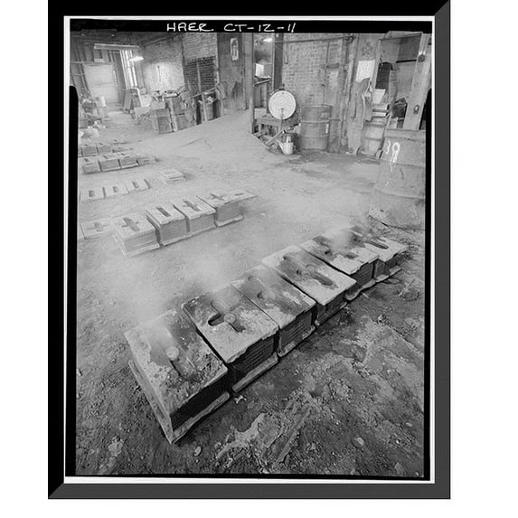 Historic Framed Print, Bevin Brothers Bell Shops, Bevin Court, East Hampton, Middlesex County, CT - 11, 17-7/8" x 21-7/8"