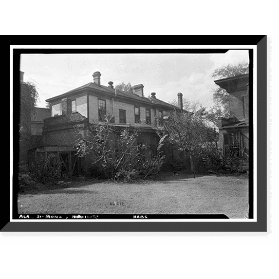 Historic Framed Print, Bibb-Goldthwaithe-Arrington House, 203 Church Street, Montgomery, Montgomery County, AL - 24, 17-7/8" x 21-7/8"