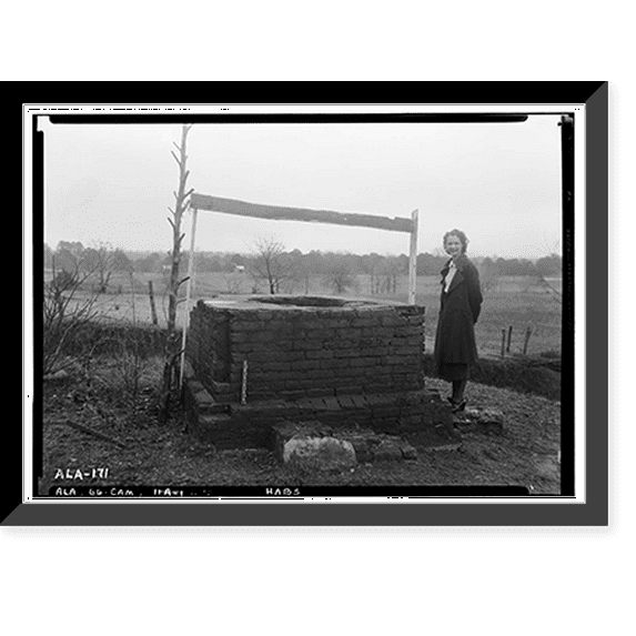 Historic Framed Print, Block House, 101 Hill Street, Camden, Wilcox County, AL - 5, 17-7/8" x 21-7/8"