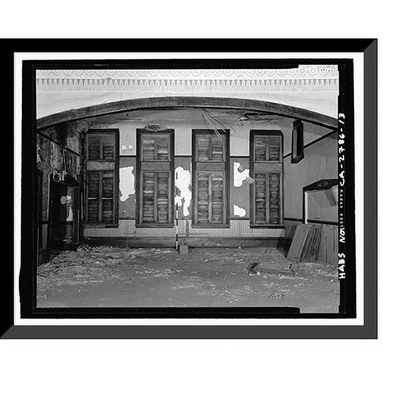 Historic Framed Print, Bower Building, 409-413 East Weber Avenue, Stockton, San Joaquin County, CA - 13, 17-7/8" x 21-7/8"