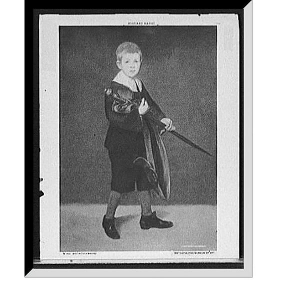 Historic Framed Print, Boy with a sword, 17-7/8" x 21-7/8"