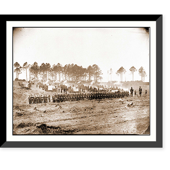 Historic Framed Print, Brandy Station Va. Guard mount of 114th Pennsylvania Infantry (1st Division 3d Corp, 17-7/8" x 21-7/8"