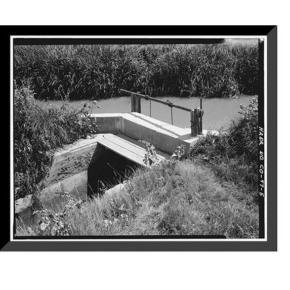 Historic Framed Print, Brantner Ditch, South Platte River, Brighton vicinity, Adams County, CO - 5, 17-7/8" x 21-7/8"