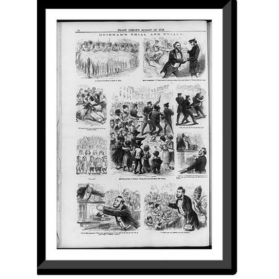 Historic Framed Print, Brigham's Trial..., 17-7/8" x 21-7/8"