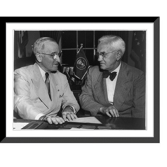 Historic Framed Print, British scientist visits Truman, 17-7/8" x 21-7/8"