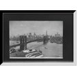 thumbnail image 1 of Historic Framed Print, [Brooklyn Bridge and New York skyline, New York, N.Y.], 17-7/8" x 21-7/8", 1 of 9