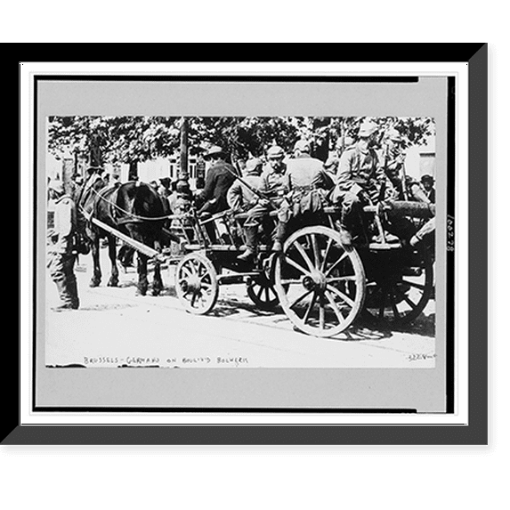 Historic Framed Print, Brussels. Germans on Boulevard Bolwerk, 17-7/8" x 21-7/8"