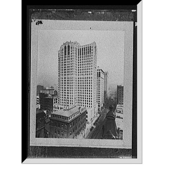 Historic Framed Print, [Buhl building and Detroit cityscape], 17-7/8" x 21-7/8"