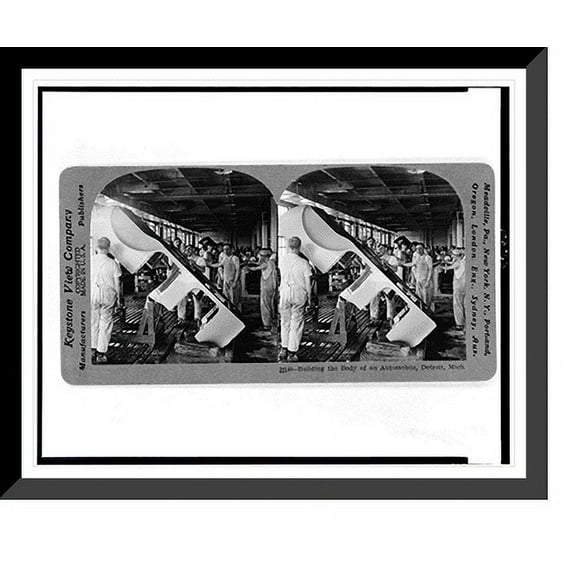 Historic Framed Print, Building the body of an automobile, Detroit, Mich., 17-7/8" x 21-7/8"