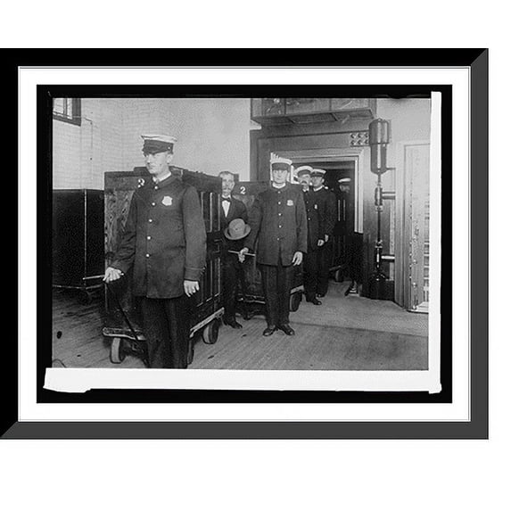 Historic Framed Print, Bureau Ptg. & Eng. Transfer of money from Treasuers vault in Bureau en route to Treasury, 17-7/8" x 21-7/8"