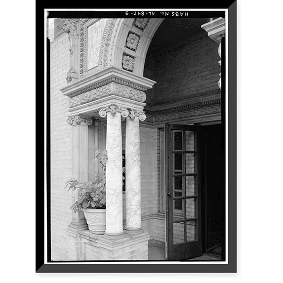 Historic Framed Print, Burgess-Maschmeyer House, 1209 Government Street, Mobile, Mobile County, AL - 9, 17-7/8" x 21-7/8"
