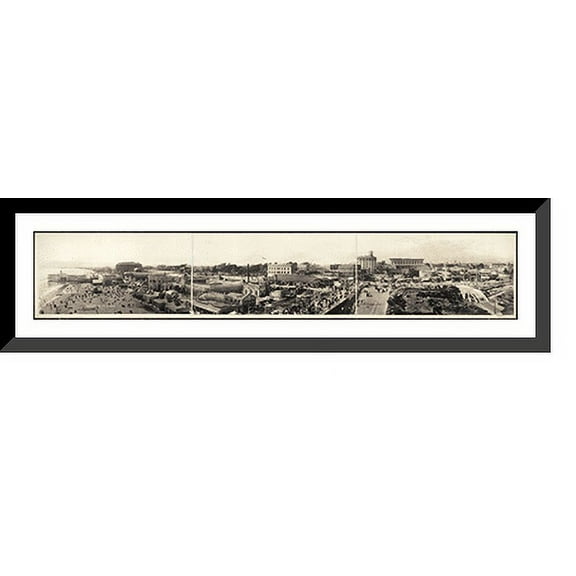 Historic Framed Print, CA Long Beach 1 1908 PHOTO, 36-3/8" x 8-3/8"