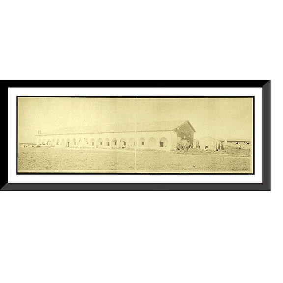 Historic Framed Print, CA San Fernando Mission 1901 PHOTO, 36-3/8" x 8-3/8"