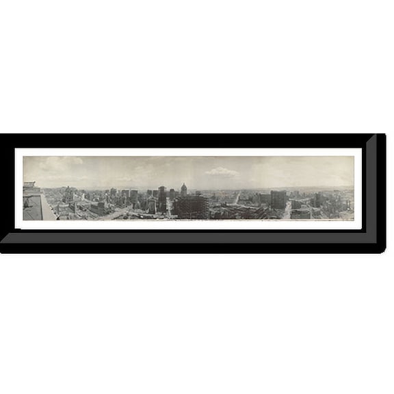 Historic Framed Print, CA San Francisco 1906 PHOTO, 36-3/8" x 8-3/8"