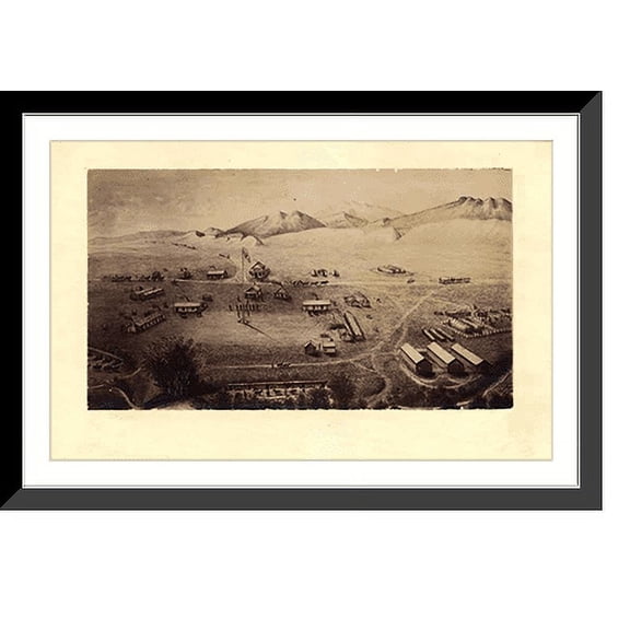 Historic Framed Print, CO Fort Collins 1865 MAP, 17-7/8" x 21-7/8"