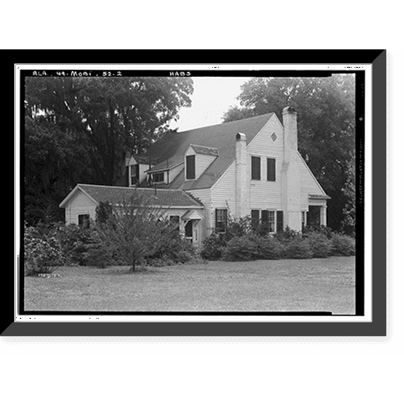 Historic Framed Print, Calef House, 1614 Old Shell Road, Mobile, Mobile County, AL - 2, 17-7/8" x 21-7/8"