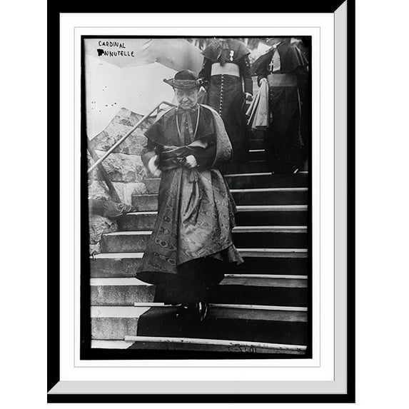 Historic Framed Print, Cardinal Annutelle descending steps, 17-7/8" x 21-7/8"