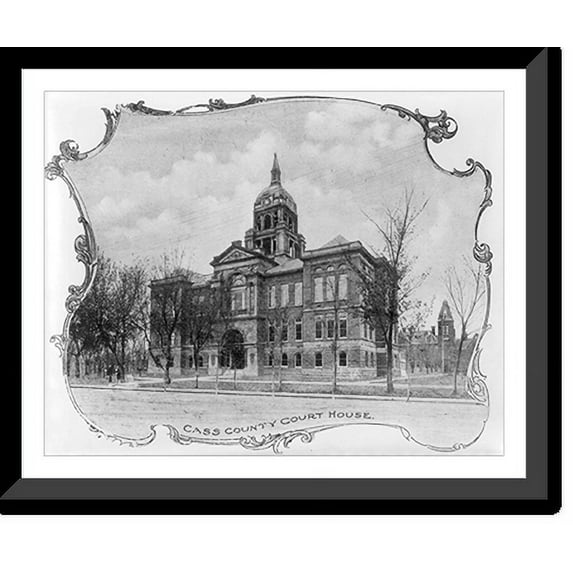 Historic Framed Print, Cass county courthouse, Fargo, N.D., 17-7/8" x 21-7/8"