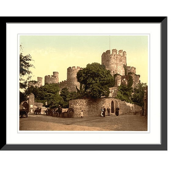 Historic Framed Print, Castle entrance Conway (i.e. Conwy) Wales, 17-7/8" x 21-7/8"