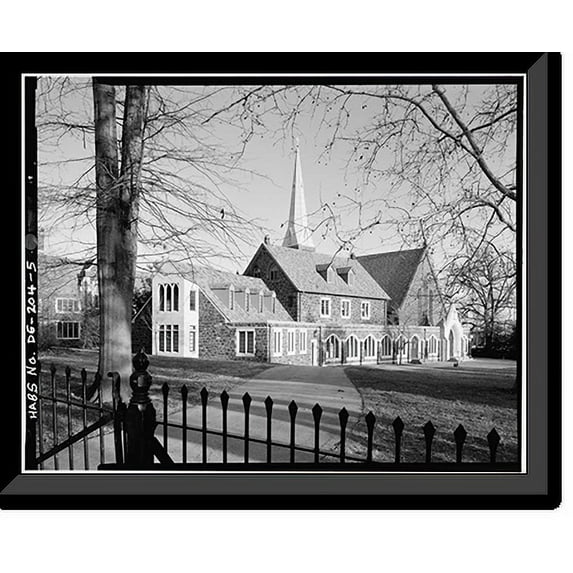 Historic Framed Print, Cathedral Church of St. John, Concord Avenue & North Market Street, Wilmington, New Castle County, DE - 5, 17-7/8" x 21-7/8"