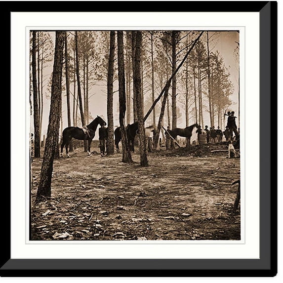 Historic Framed Print, Cavalry detail at Gen. Adelbert Ames headquarters, 17-7/8" x 21-7/8"