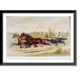 thumbnail image 1 of Historic Framed Print, Celebrated Boston team mill boy and Blondine, owned and driven by John Shepard, esq: record 2:22, 17-7/8" x 21-7/8", 1 of 9