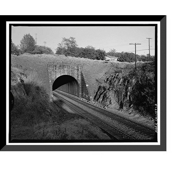 Historic Framed Print, Central Pacific Transcontinental Railroad, Tunnel No. 18, Milepost 120.5, Newcastle, Placer County, CA - 2, 17-7/8" x 21-7/8"