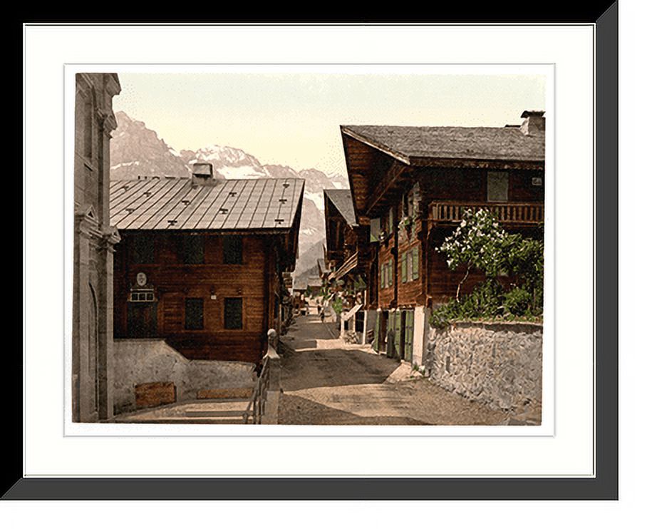 Tirage Albuminé Vintage - Vue De Champéry, Suisse Vers 1880 - Format 13x22 Cm