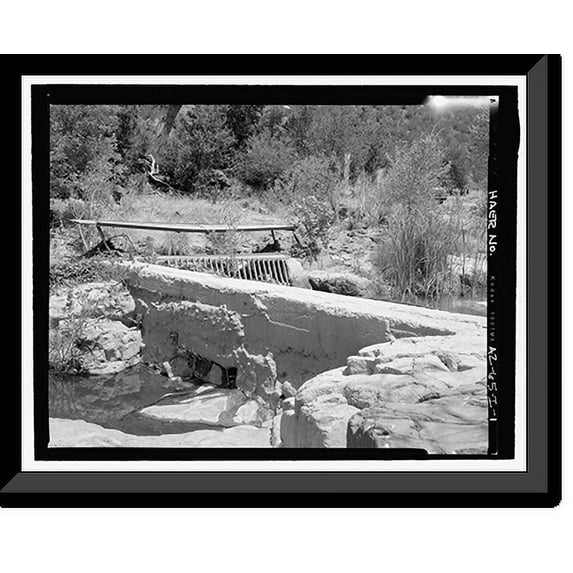 Historic Framed Print, Childs-Irving Hydroelectric Project, Childs System, Flume Intake & Forebay, Forest Service Road 708/502, Camp Verde vicinity, Yavapai County, AZ, 17-7/8" x 21-7/8"