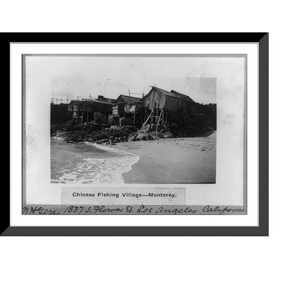 Historic Framed Print, Chinese fishing village - Monterey, 17-7/8" x 21-7/8"