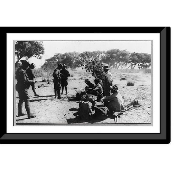 Historic Framed Print, Chinese peddlers about U.S. army camp, Casas Grandes, Mexico. Mexican-US campaign after Villa, 1916, 17-7/8" x 21-7/8"