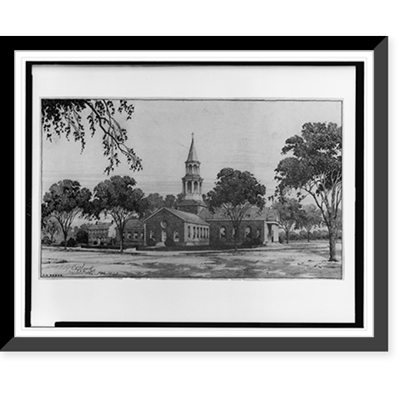 Historic Framed Print, [Church. Perspective], 17-7/8" x 21-7/8"