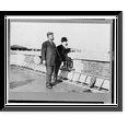 thumbnail image 1 of Historic Framed Print, [Cipriano Castro, standing, facing right, looking over wall, alongside another man], 17-7/8" x 21-7/8", 1 of 9
